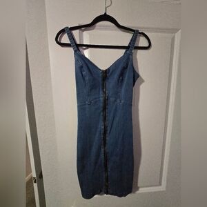 Denim Blue Zipper Dress